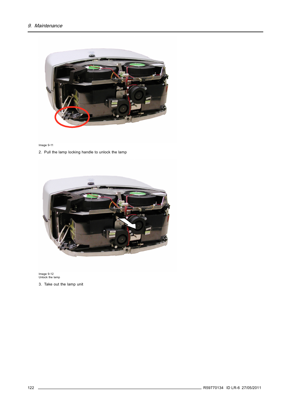 Maintenance | Barco ID LR-6 R9010342 User Manual | Page 126 / 135