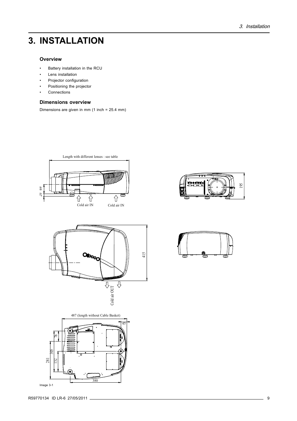Installation | Barco ID LR-6 R9010342 User Manual | Page 13 / 135