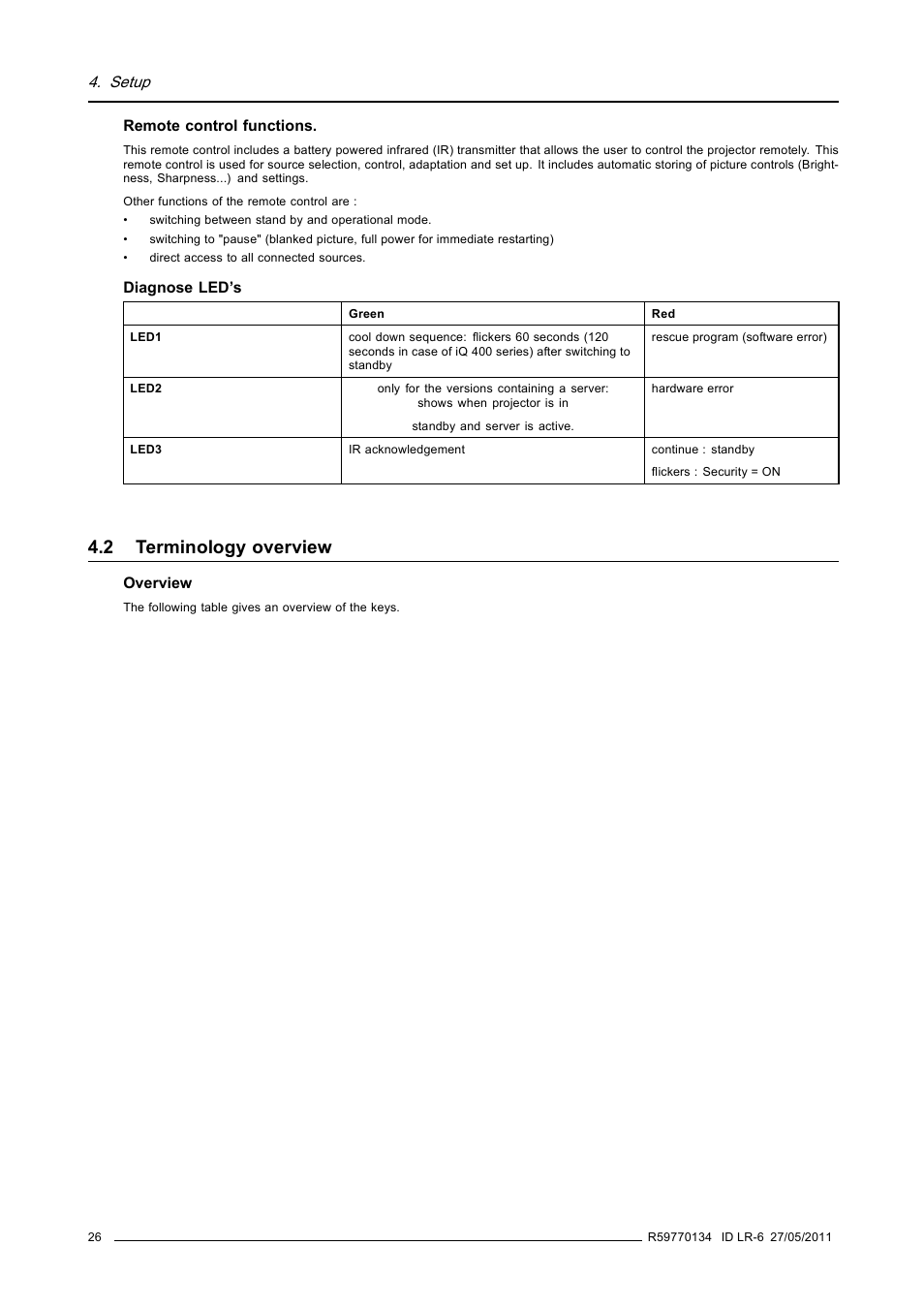 2 terminology overview, Terminology overview | Barco ID LR-6 R9010342 User Manual | Page 30 / 135