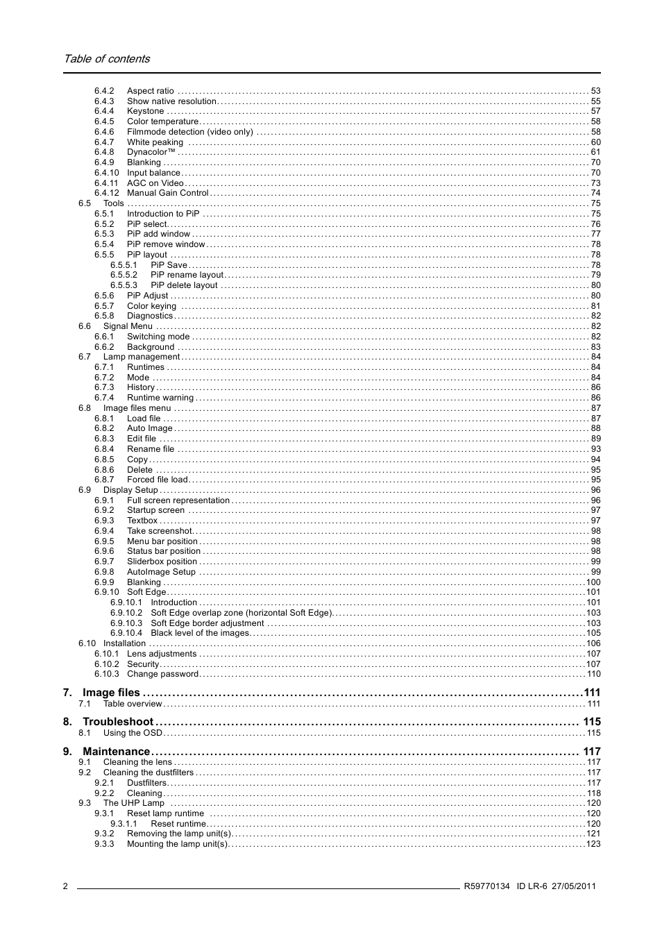Barco ID LR-6 R9010342 User Manual | Page 6 / 135