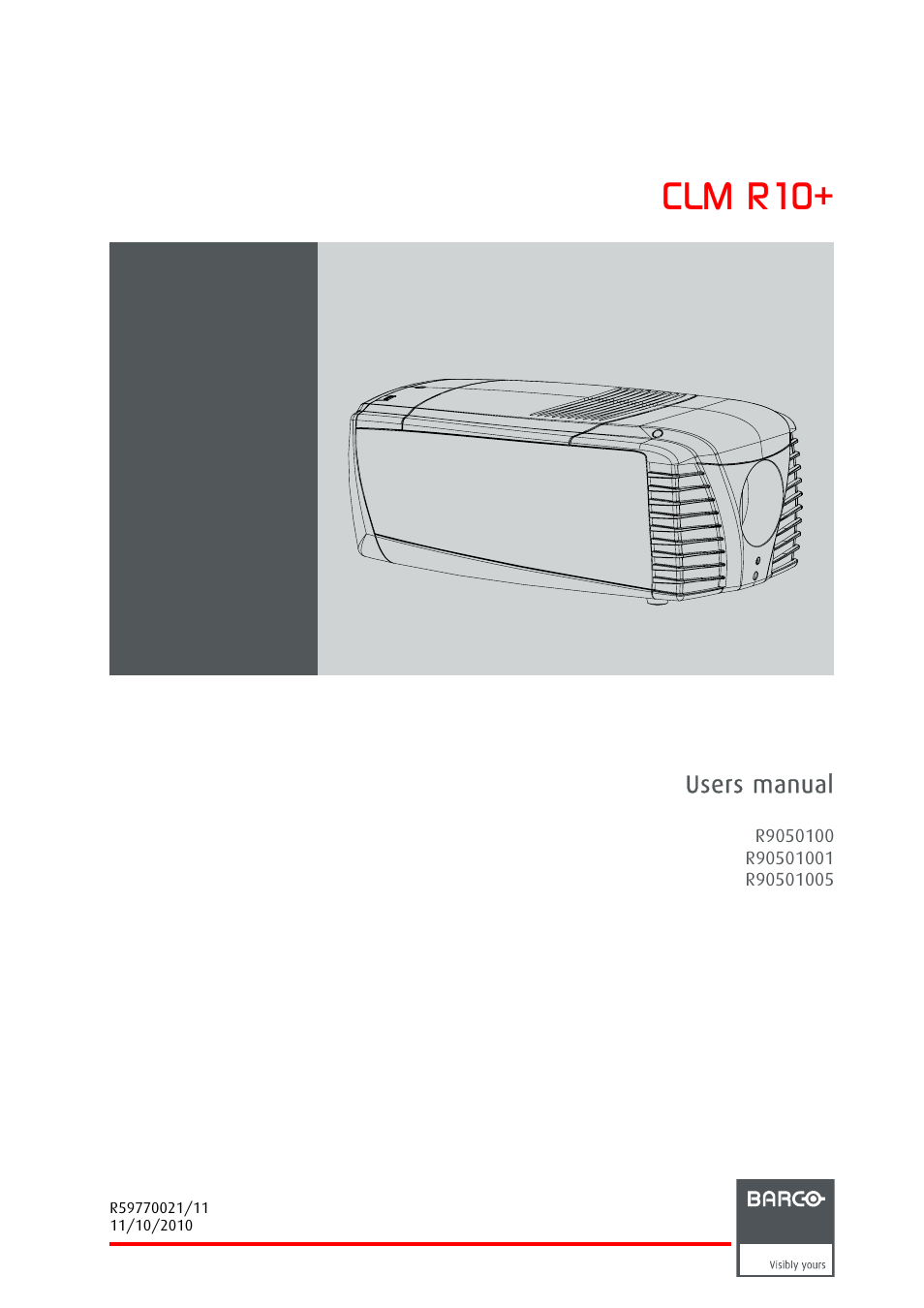 Barco CLM R10+ User Manual | 229 pages