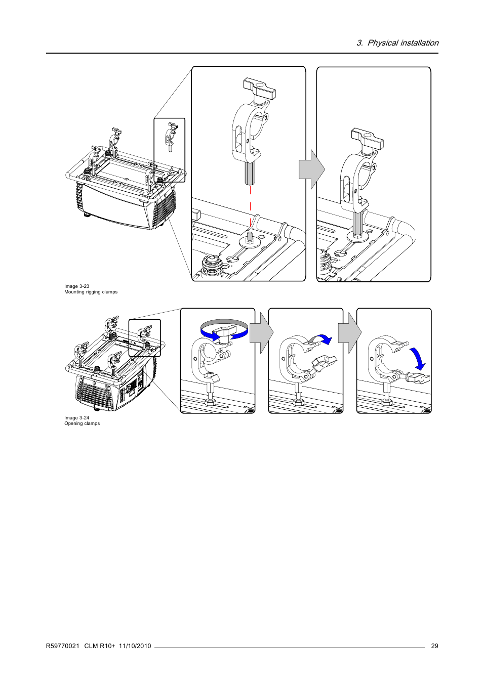 Image 3-23), Image 3-24), Physical installation | Barco CLM R10+ User Manual | Page 33 / 229