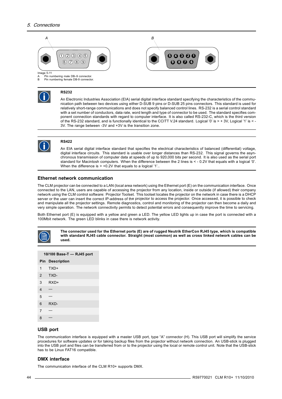 Connections | Barco CLM R10+ User Manual | Page 48 / 229