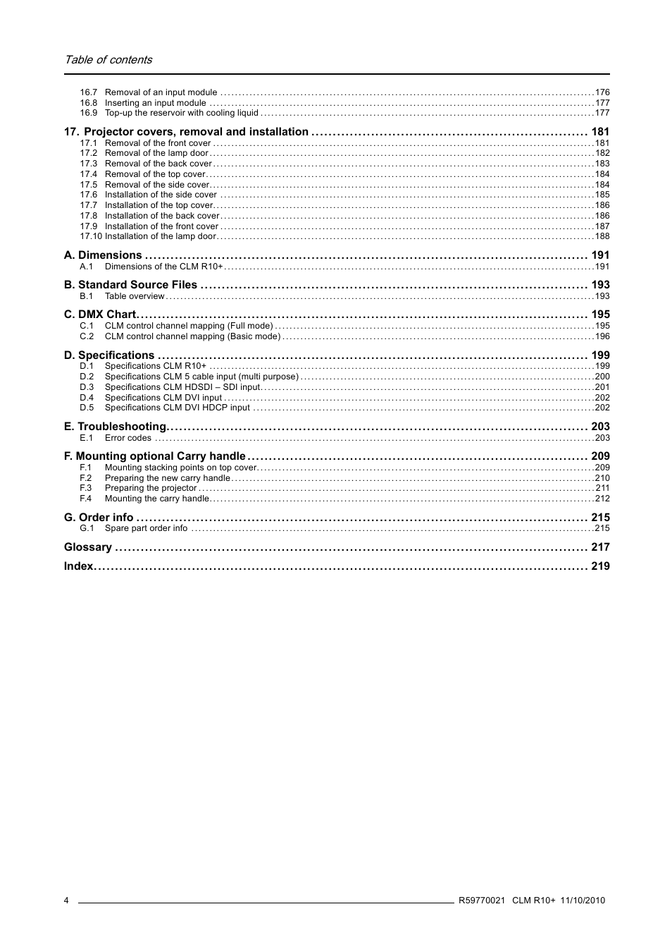 Barco CLM R10+ User Manual | Page 8 / 229