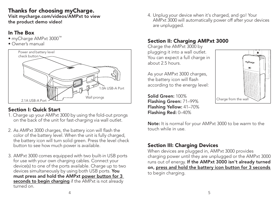 myCharge Amp 3000XT RFAM-0237 User Manual | Page 3 / 8