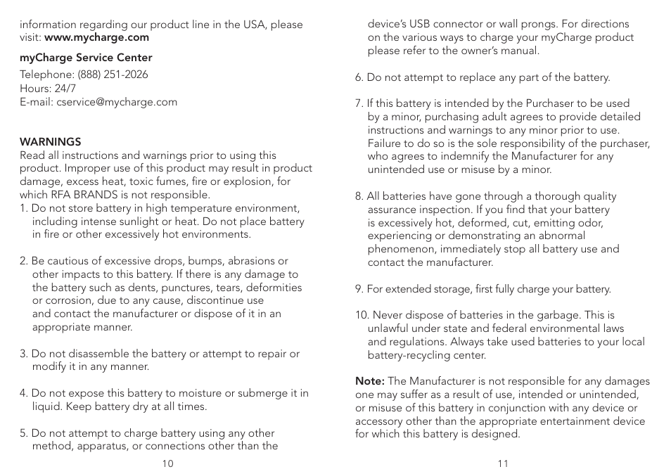 myCharge Amp 6000 RFAM-0905 User Manual | Page 6 / 8