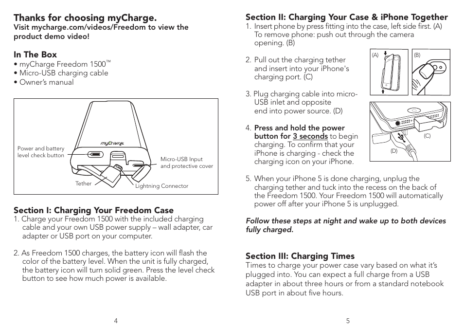 myCharge Freedom 1500 RFAM-0243 User Manual | Page 3 / 8