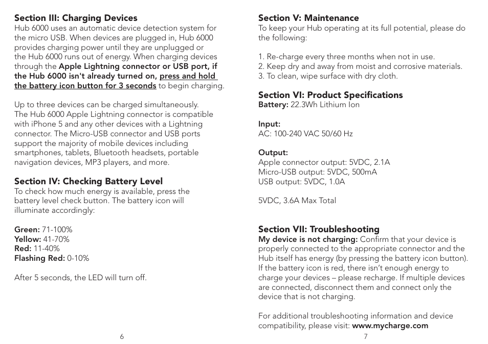myCharge Hub 6000 RFAM-0229 User Manual | Page 4 / 8