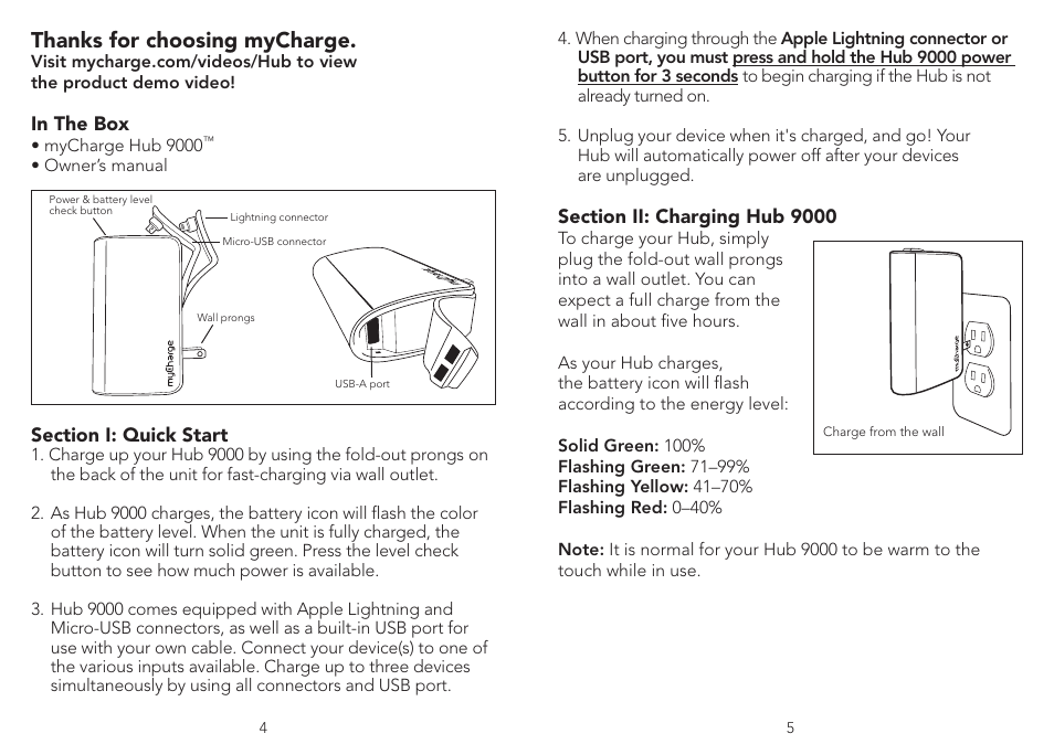 myCharge Hub 9000 RFAM-0234 User Manual | Page 3 / 8