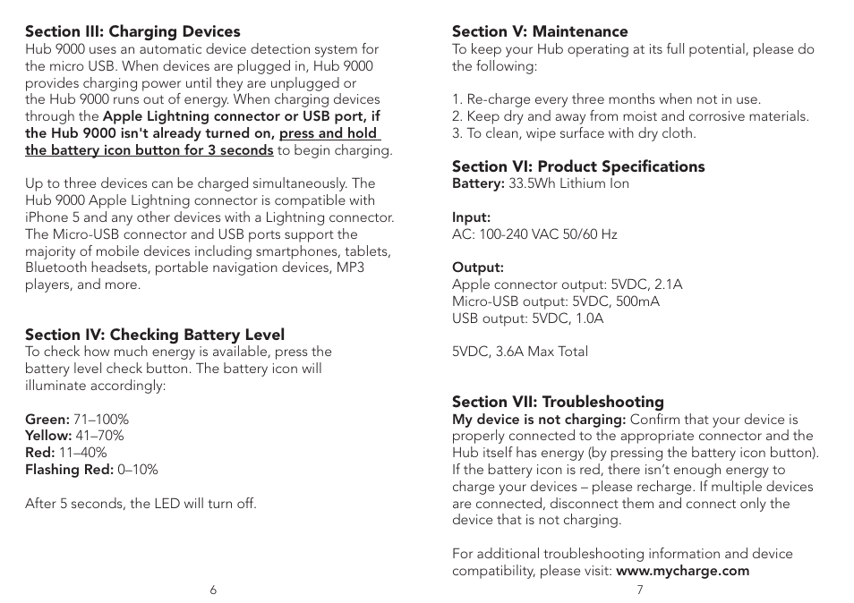 myCharge Hub 9000 RFAM-0234 User Manual | Page 4 / 8
