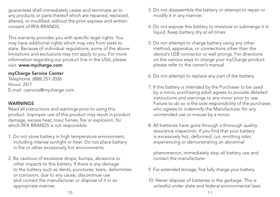 myCharge Hub 9000 RFAM-0234 User Manual | Page 6 / 8