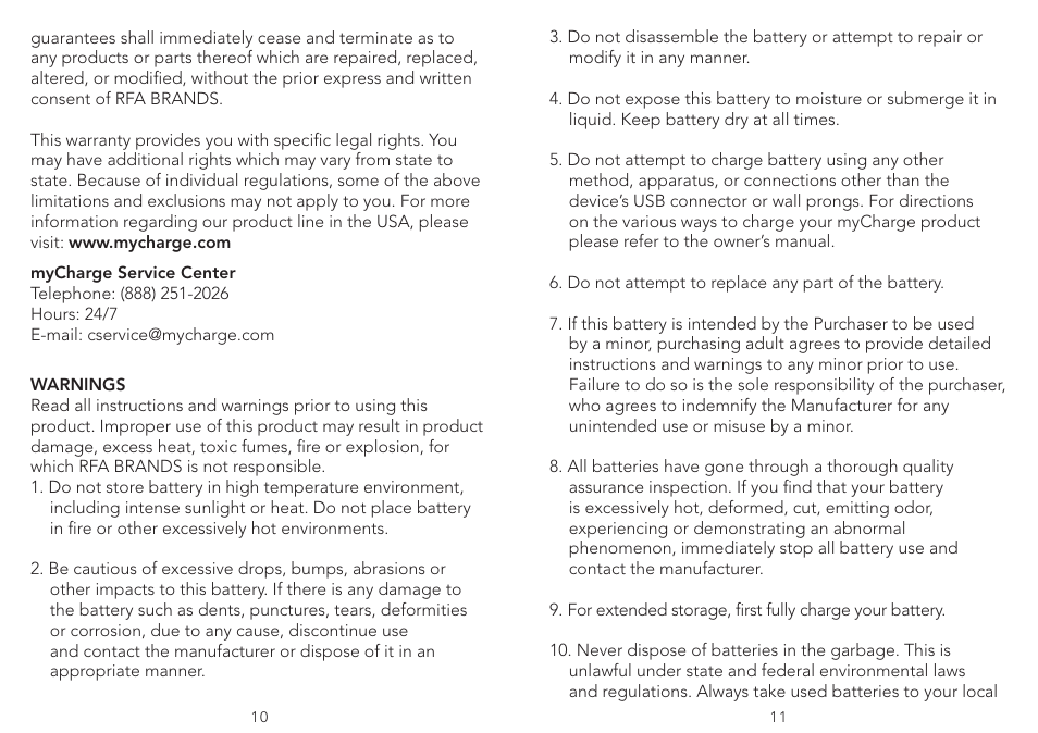 myCharge Jolt 2000D RFAM-0226 User Manual | Page 6 / 8