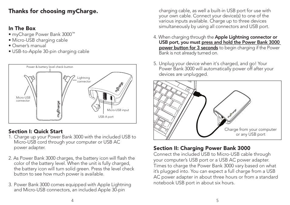 myCharge Power Bank 3000 MYC-0502-1RM User Manual | Page 3 / 8