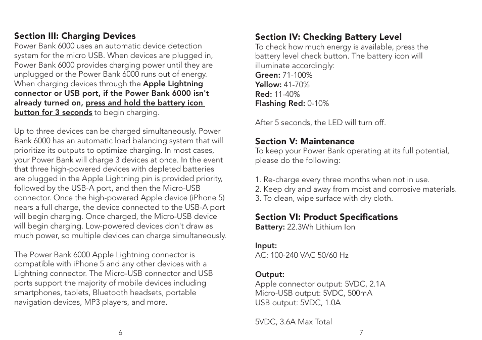 myCharge Power Bank 6000 MYC-0603 User Manual | Page 4 / 8