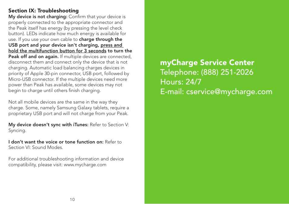 myCharge Peak 6000 RFAM-0166 User Manual | Page 6 / 6