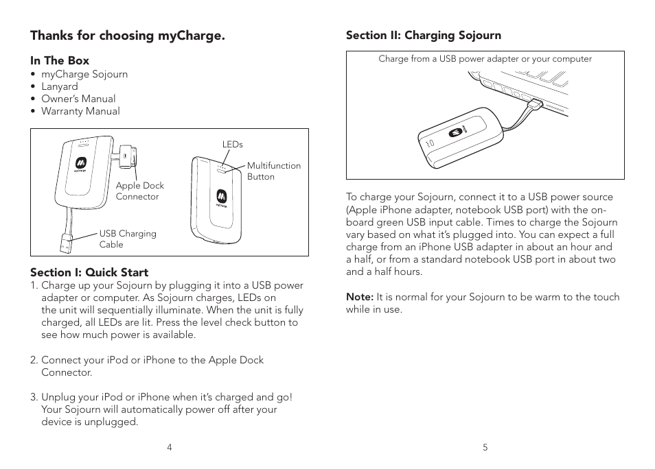 myCharge Sojourn 1000 RFAM-0194 User Manual | Page 3 / 6