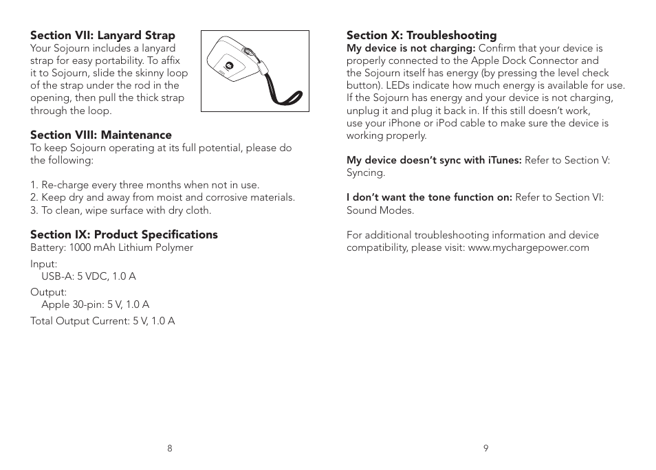 myCharge Sojourn 1000 RFAM-0194 User Manual | Page 5 / 6