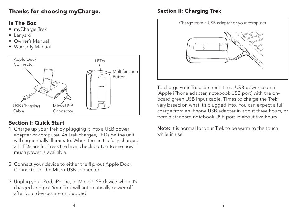 myCharge Trek 2000 RFAM-0164 User Manual | Page 3 / 6