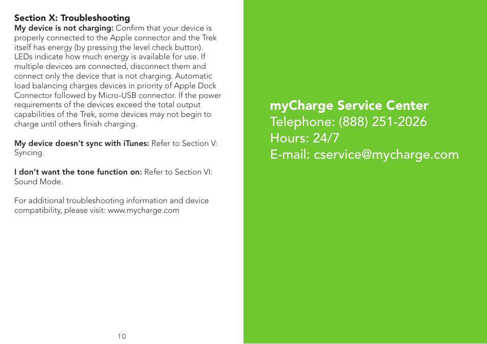 myCharge Trek 2000 RFAM-0164 User Manual | Page 6 / 6