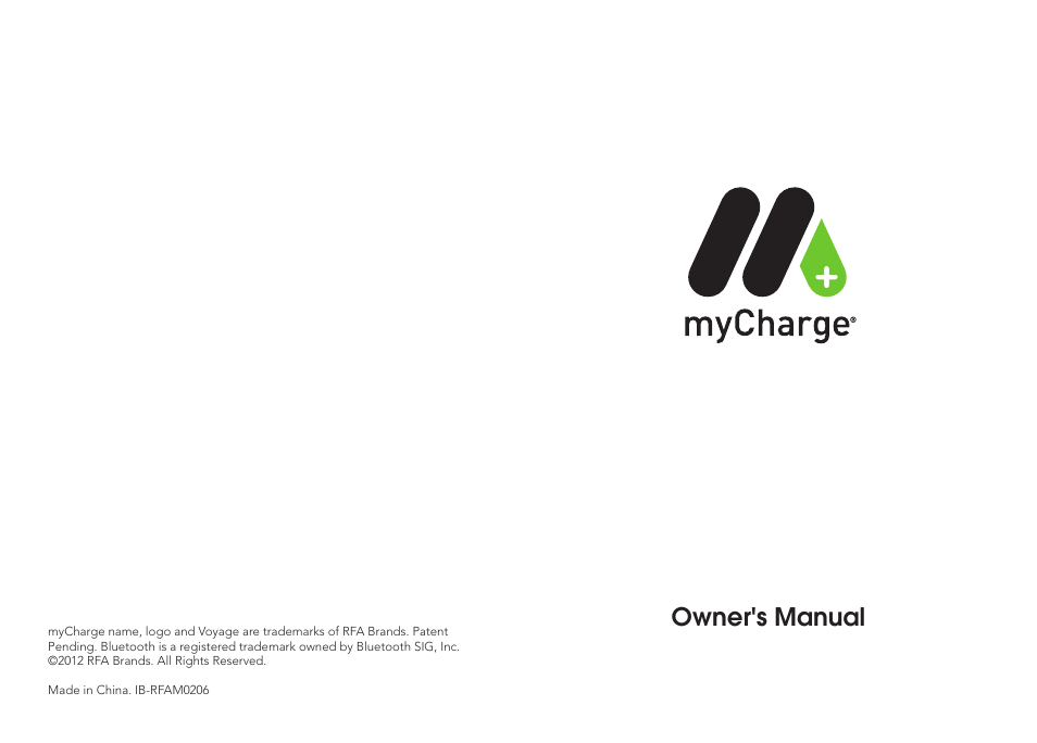 myCharge Voyage 1000 RFAM-0206 User Manual | 6 pages