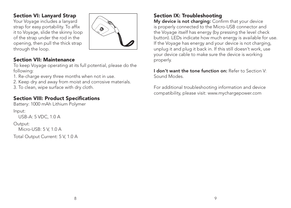 myCharge Voyage 1000 RFAM-0206 User Manual | Page 5 / 6