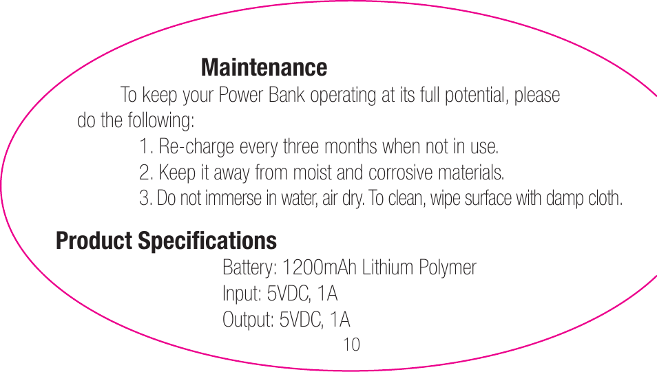 myCharge Portable Power Bank 1200 RFAM-0001 User Manual | Page 10 / 84