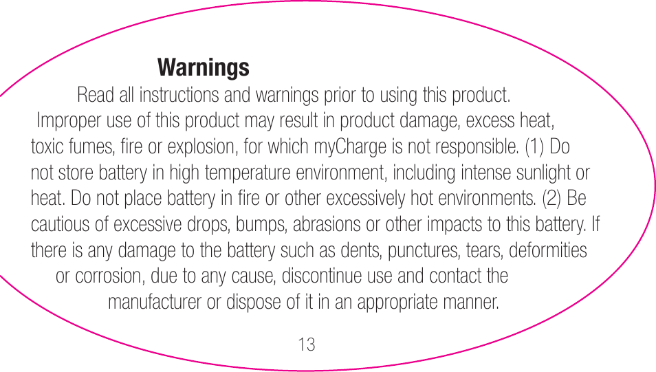 myCharge Portable Power Bank 1200 RFAM-0001 User Manual | Page 13 / 84