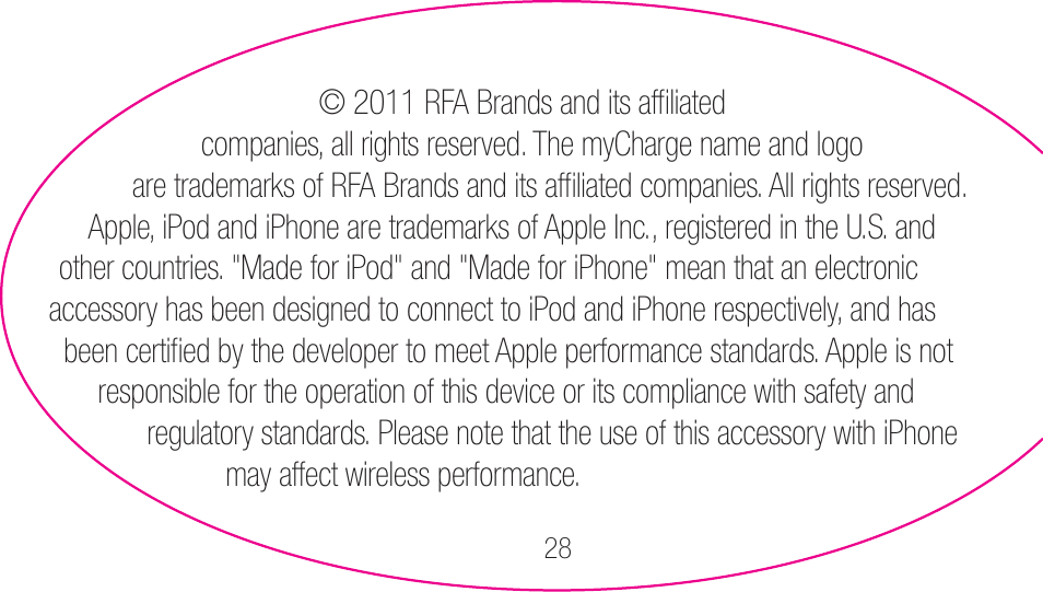 myCharge Portable Power Bank 1200 RFAM-0001 User Manual | Page 28 / 84