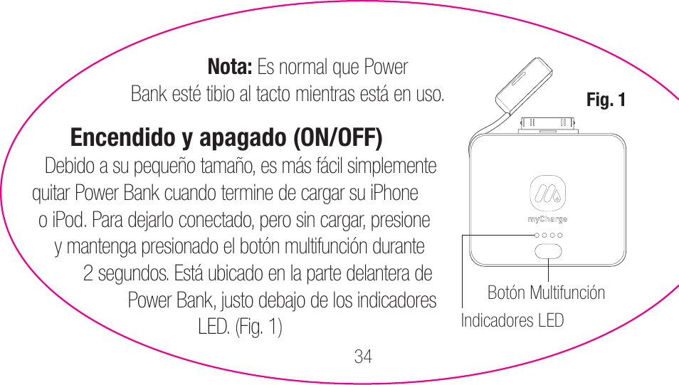 myCharge Portable Power Bank 1200 RFAM-0001 User Manual | Page 34 / 84