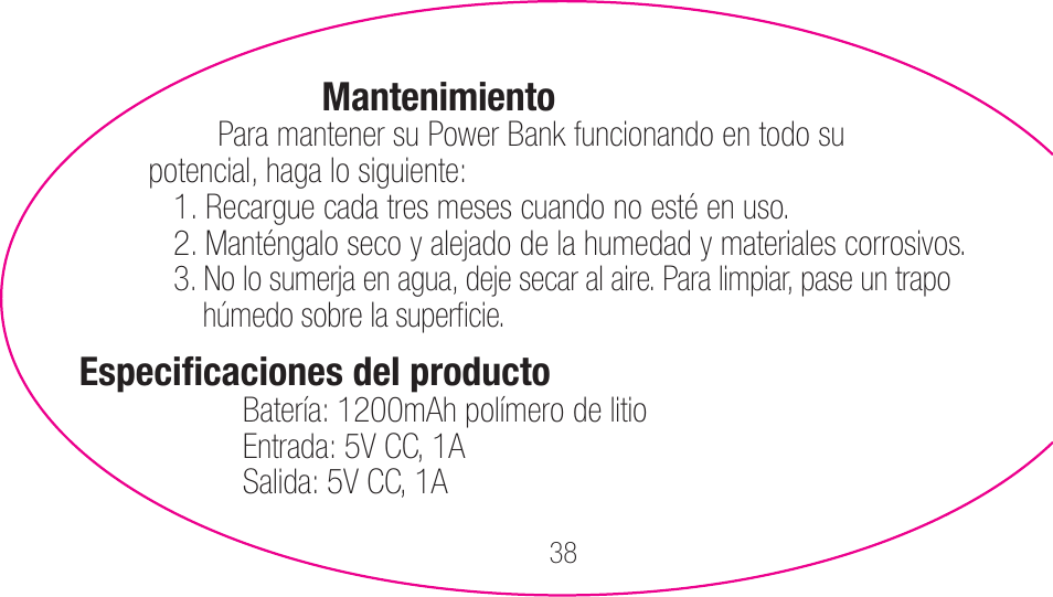 myCharge Portable Power Bank 1200 RFAM-0001 User Manual | Page 38 / 84