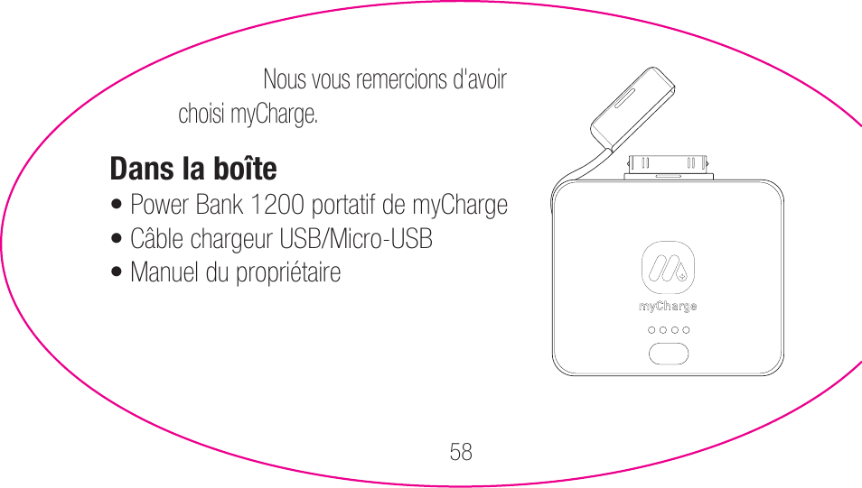 myCharge Portable Power Bank 1200 RFAM-0001 User Manual | Page 58 / 84