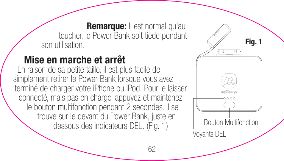 myCharge Portable Power Bank 1200 RFAM-0001 User Manual | Page 62 / 84