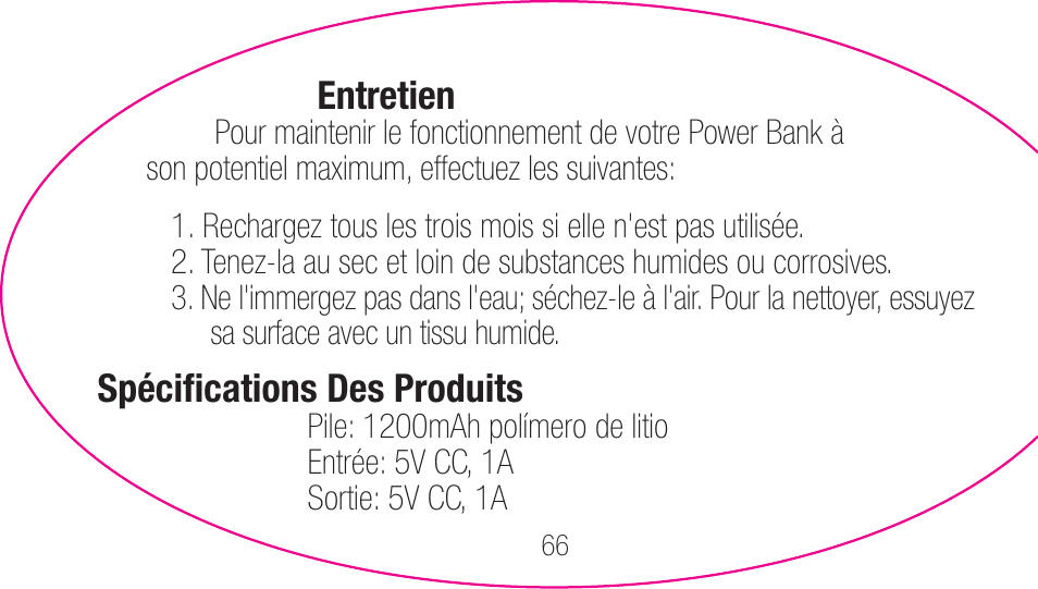 myCharge Portable Power Bank 1200 RFAM-0001 User Manual | Page 66 / 84