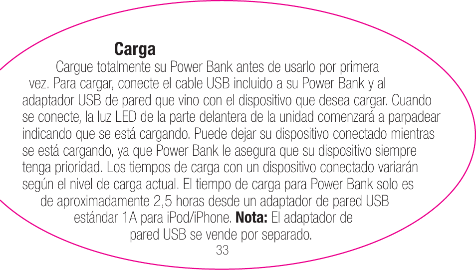 myCharge Portable Power Bank 2000 RFAM-0003 User Manual | Page 33 / 84