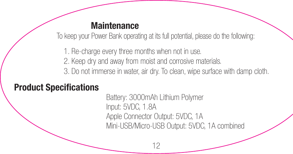 myCharge Portable Power Bank 3000 RFAM-0006 User Manual | Page 12 / 80