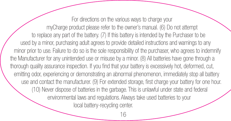 myCharge Portable Power Bank 3000 RFAM-0006 User Manual | Page 16 / 80