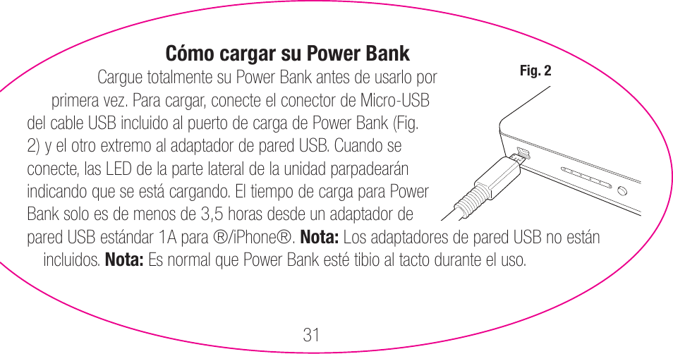 myCharge Portable Power Bank 3000 RFAM-0006 User Manual | Page 31 / 80