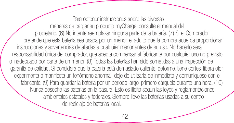 myCharge Portable Power Bank 3000 RFAM-0006 User Manual | Page 42 / 80