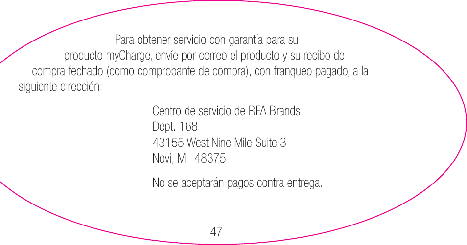 myCharge Portable Power Bank 3000 RFAM-0006 User Manual | Page 47 / 80