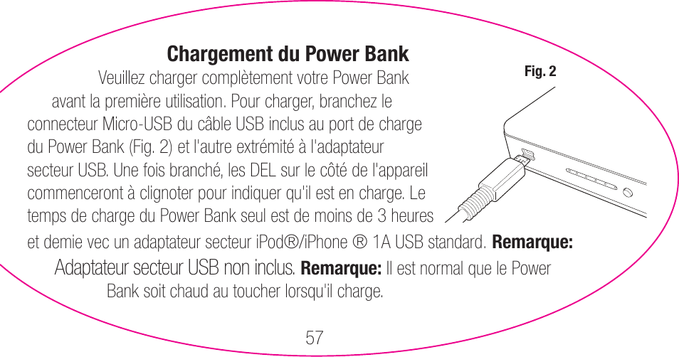 myCharge Portable Power Bank 3000 RFAM-0006 User Manual | Page 57 / 80