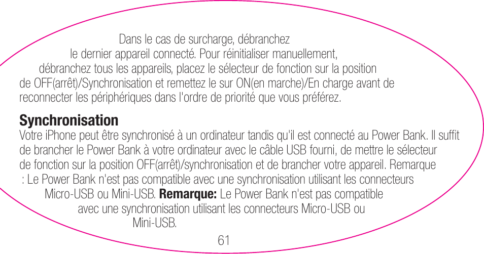 myCharge Portable Power Bank 3000 RFAM-0006 User Manual | Page 61 / 80