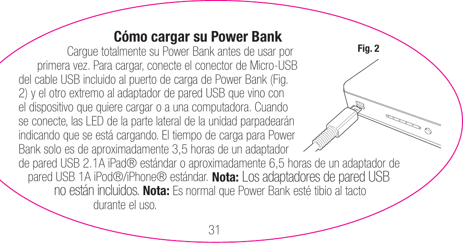 myCharge Portable Power Bank 6000 RFAM-0007 User Manual | Page 31 / 80