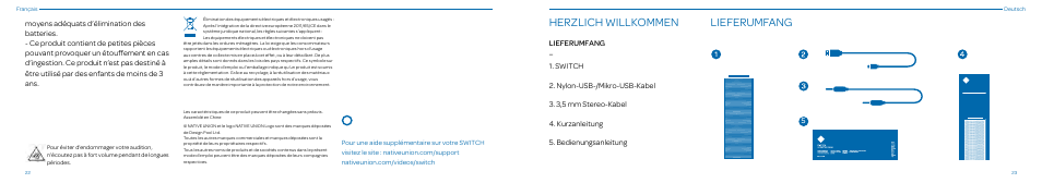 Herzlich willkommen lieferumfang | Native Union Switch Speaker User Manual | Page 12 / 59