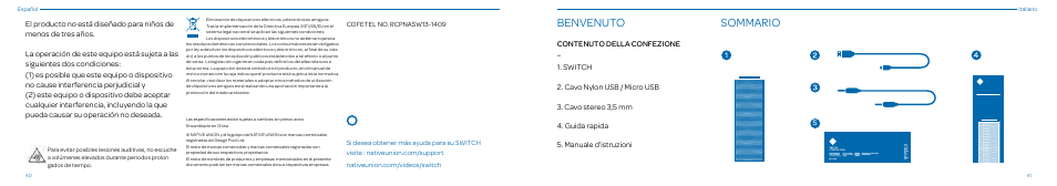 Benvenuto sommario | Native Union Switch Speaker User Manual | Page 21 / 59