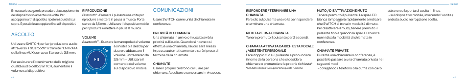 Ascolto, Comunicazioni | Native Union Switch Speaker User Manual | Page 24 / 59