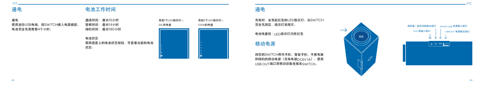 电池工作时间, 移动电源 | Native Union Switch Speaker User Manual | Page 32 / 59