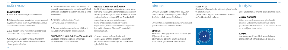 Bağlanmasi, Dinleme, Iletişim | Native Union Switch Speaker User Manual | Page 56 / 59