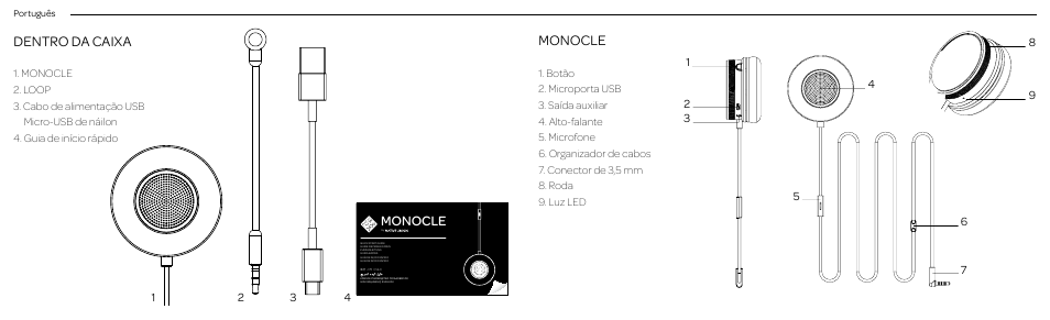 Dentro da caixa, Monocle | Native Union Monocle User Manual | Page 20 / 42