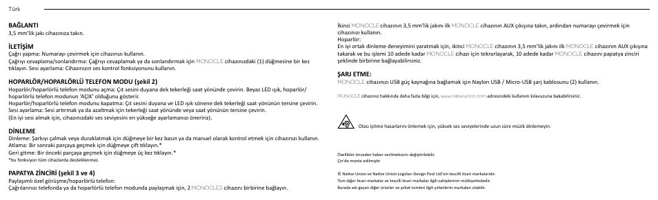 Native Union Monocle User Manual | Page 40 / 42