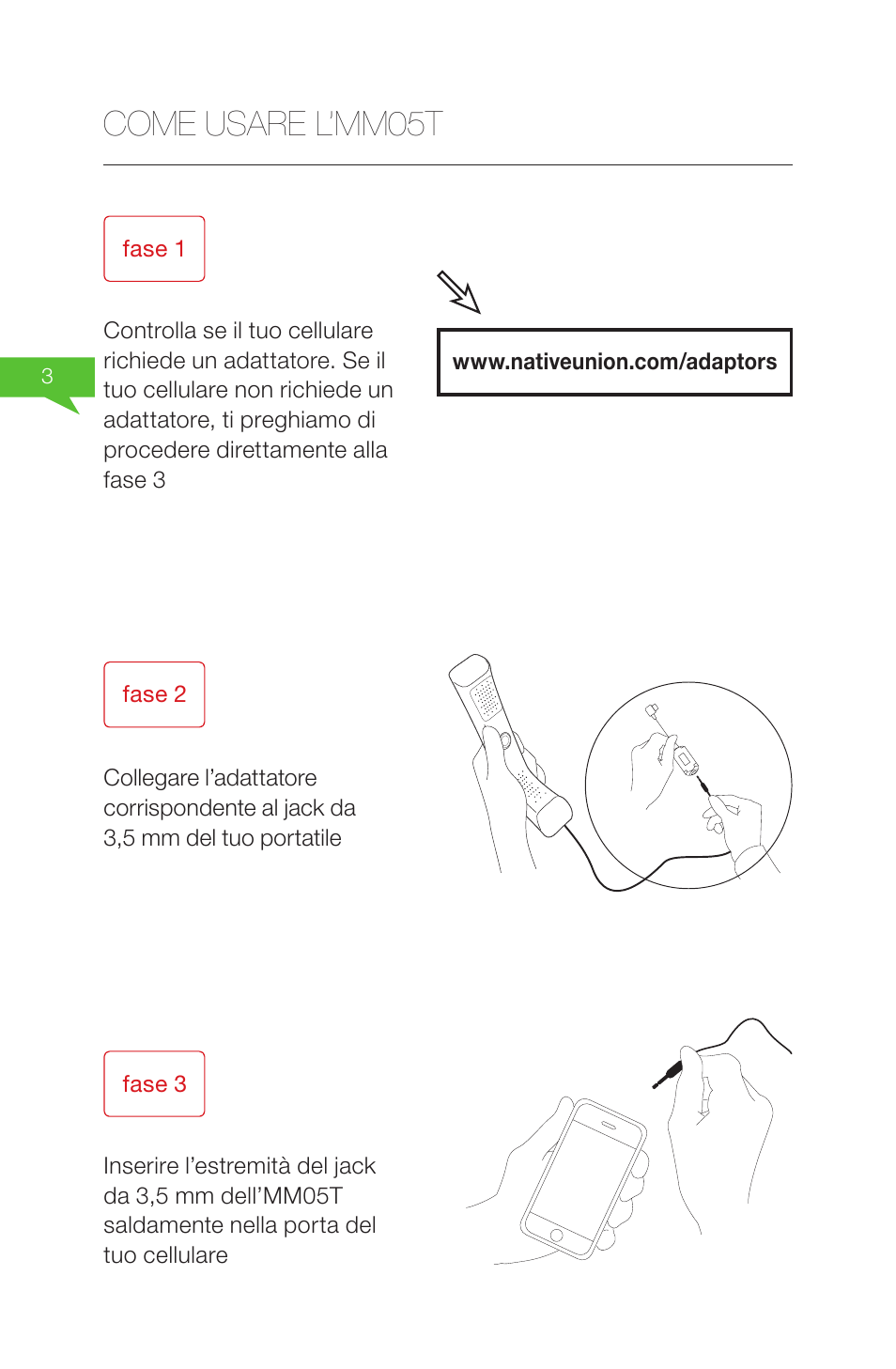 Come usare l’mm05t | Native Union Solo Traveller User Manual | Page 22 / 40